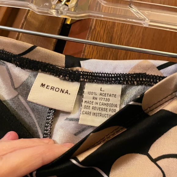 Merona size L shark bite hem gold silver and black skirt - Picture 3 of 3